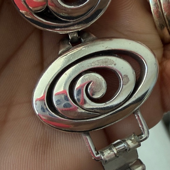 Brighton Contempo Link Bracelet Silver Plated Scrolled Oval Round Designs - Picture 16 of 17